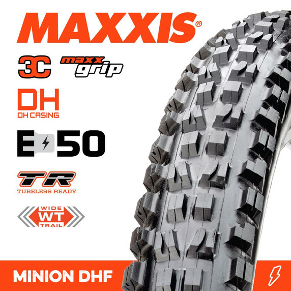 Maxxis Minion DHF WT 3C GRIP TR Folding E-50 E-MTB Tyre 29 x 2.5