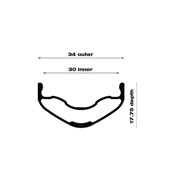 WTB KOM Light i30 29" Alloy TCS MTB Rim Black