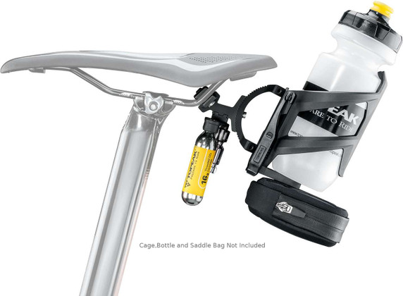 Topeak Tri-Backup Elite Co2 Bottle Cage Angled Saddle Rail Mount