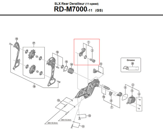 Shimano SLX RD-M7000 Replacement Bracket Axle Unit