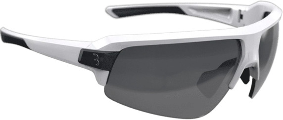 BBB Impulse Sports Glasses Glossy White/Dark Grey Frame Smoke Lens