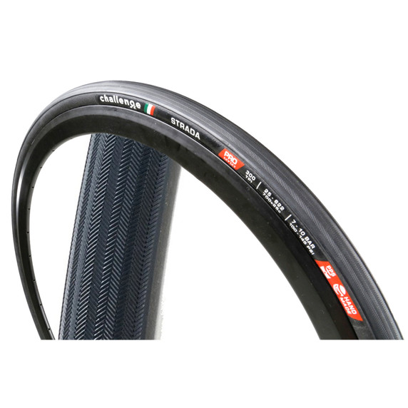 Challenge Strada Pro 700x25c Open Tubular Road Tyre Black