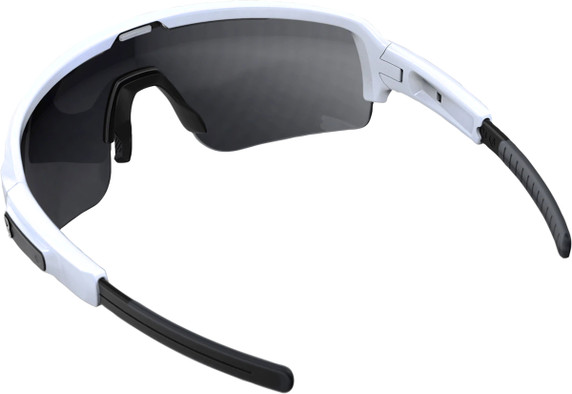 BBB Commander Sports Glasses White Frame Smoke Silver Lens