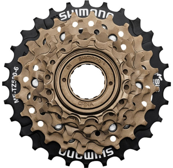 Shimano MF-TZ500 6sp 14-28T Multi Freewheel Black/Gold
