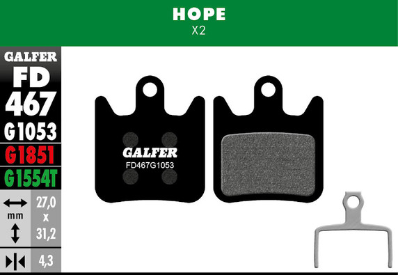 Galfer Bike FD467 Hope X2 Standard Disc Brake Pads