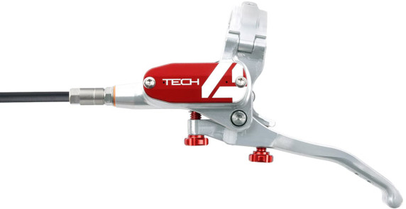 Hope Tech4 E4 Front Disc Brake Silver/Red Black Cable