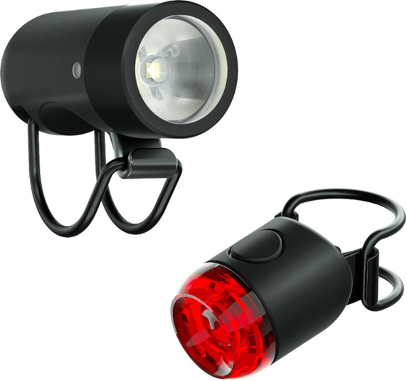 Knog Plug 250/10lm Front/Rear Bike Light Set Black