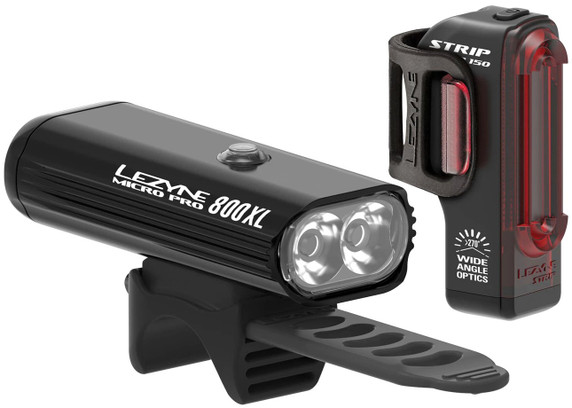 Lezyne Micro Drive Pro 800XL/Strip Drive 150 LED USB Light Set Black