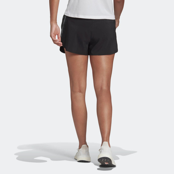 Adidas Run Icons 3 Stripes Womens Running Shorts 4inch Black