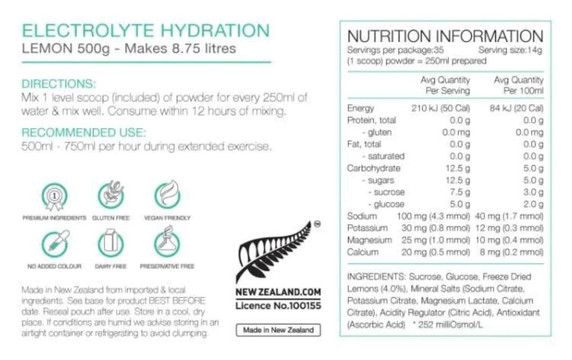 Pure Hydration 500g Electrolytes Lemon