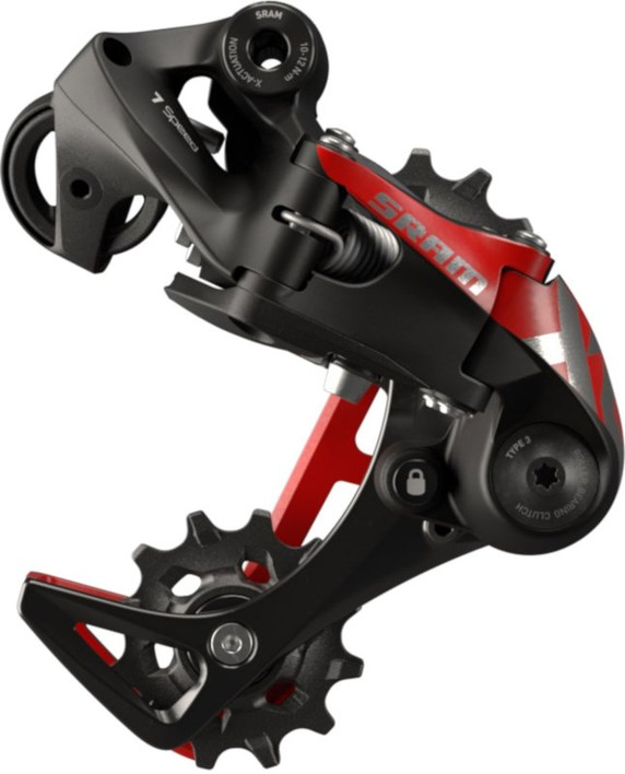 SRAM X01 DH X-Horizon 7 Speed Medium Cage Rear Derailleur Red