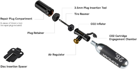 Topeak Tubi Master X Micro Tubeless Tyre Repair and Inflation Kit