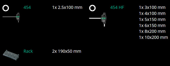 Wera 454/7 T-Handle HF Hex Driver Set 1