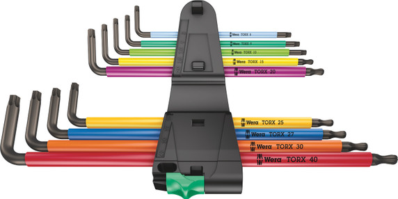 Wera 967/9 Torx 1 Extra Long L-Key Set Blacklaser Multicolour