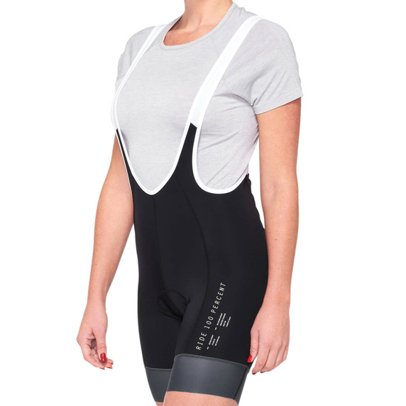 100% Exceeda Womens Bib Shorts Black/Charcoal