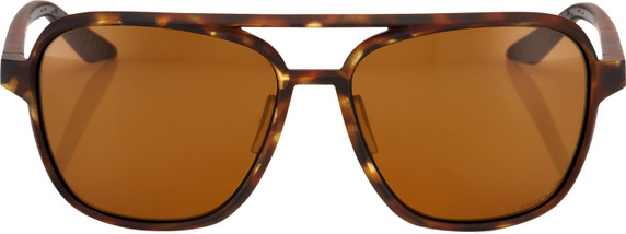 100% Kasia Round Sunglasses Soft Tact Havana (Bronze Peakpolar Lens)