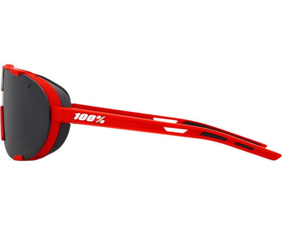 100% Westcraft Sunglasses Soft Tact Red (Black Mirror Lens)