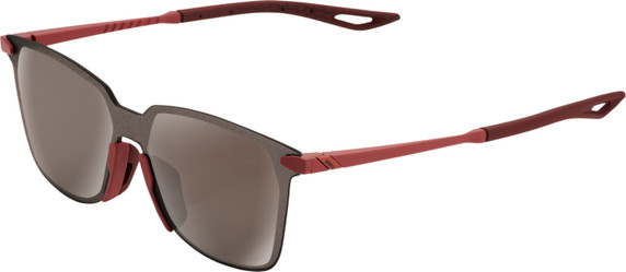 100% Legere Square Sunglasses Soft Tact Crimson (Hiper Silver Mirror Lens)