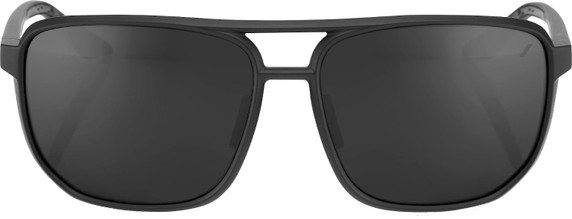 100% Konnor Square Sunglasses Matte Black (Black Mirror Lens)