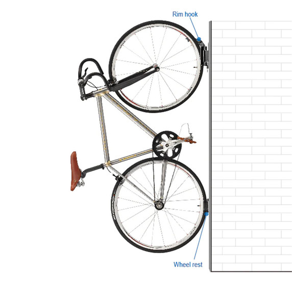 Ibera Vertical Wall Hanger Bike Stand With Side Swing