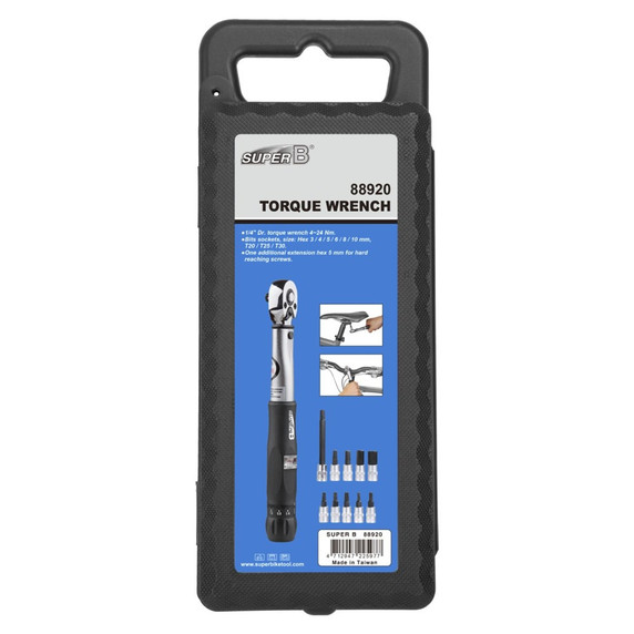 Super B 1/4"Drive 4-24nm Torque Wrench with Bit Sockets