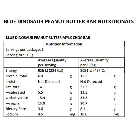 Blue Dinosaur Hand-Baked Vegan Protein Bar PB & Mylk Chocolate