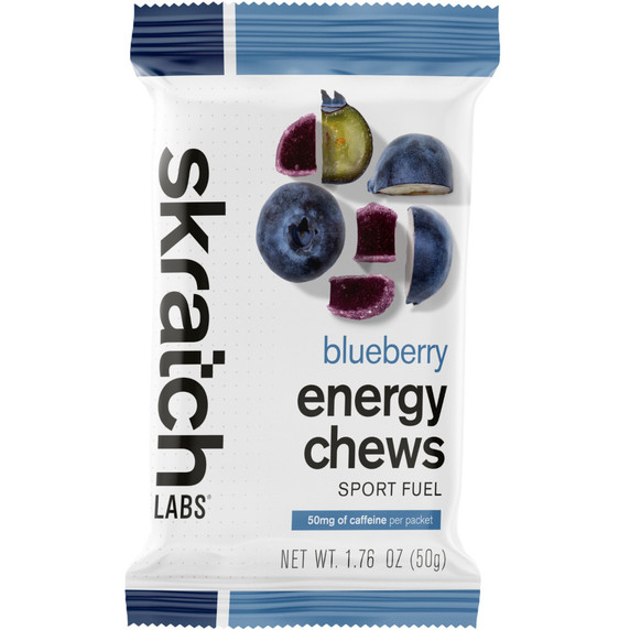 Skratch Labs Energy Chew Sport Fuel Blueberry (Caffeine) Push