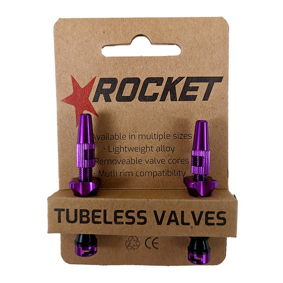 Rocket Presta Tubeless Valves Purple 48mm