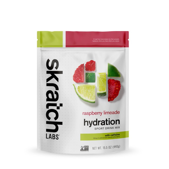 Skratch Labs Sport Hydration Drink Mix Rasp-Lime + Caff 440g