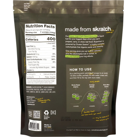 Skratch Labs Super High-Carb Drink Mix Lemons  Limes 840g