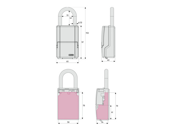 ABUS 737 Mini KeyGarage with shackle