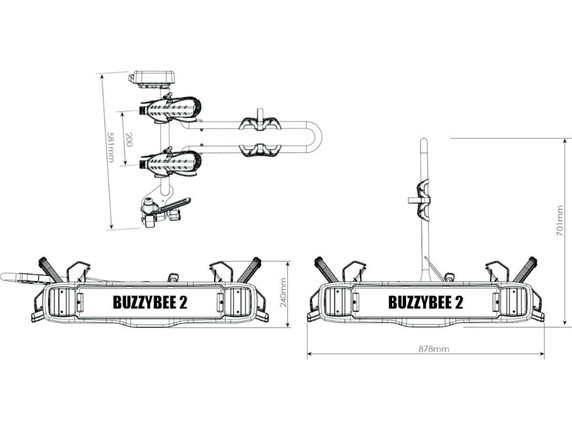 Buzzrack Buzzybee 2 Tow Ball Platform Bike Carrier - 2 Bike