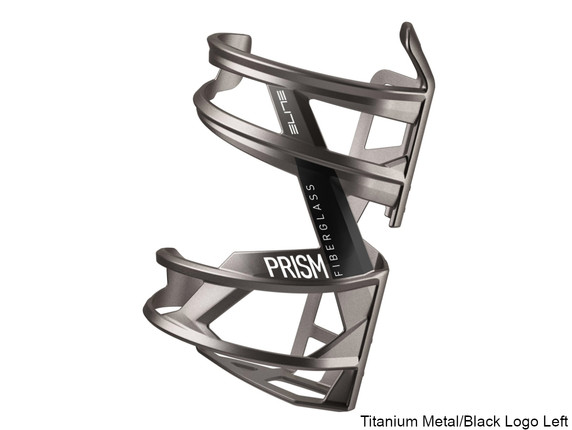 Elite Prism Bottle Cage Black Gloss/White Logo Right