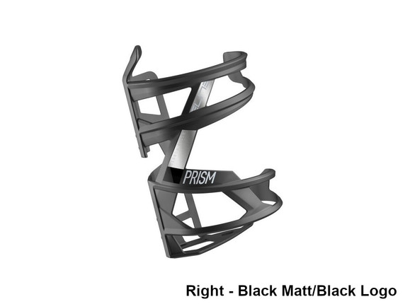 Elite Prism Carbon Bottlecage Black Gloss/White Logo Right