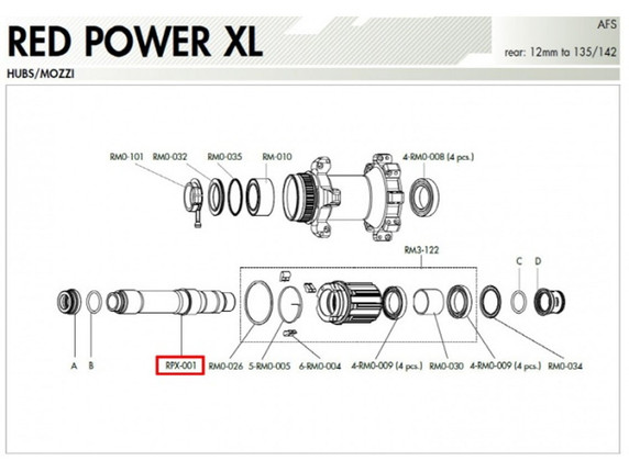 Fulcrum RPX-001 Axle - Thru Type