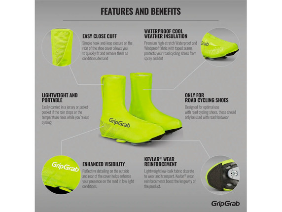GripGrab Ride Waterproof Hi-Vis Shoe Covers