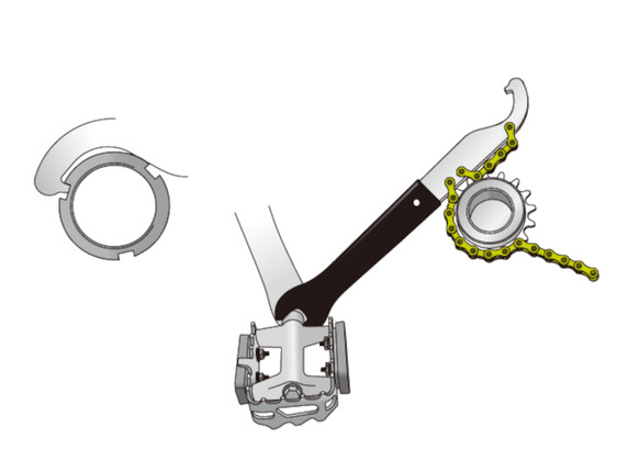 IceToolz 34S2 Single Speed Chain Whip w/ Pedal/Lockring