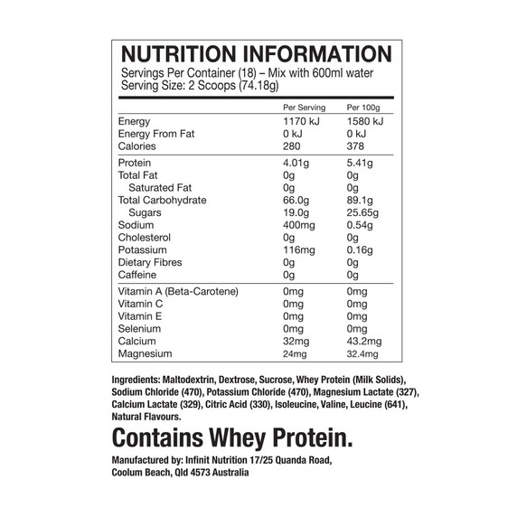 Infinit Nutrition Go Far Complete Endurance - Lemon/Lime - 1.3kg