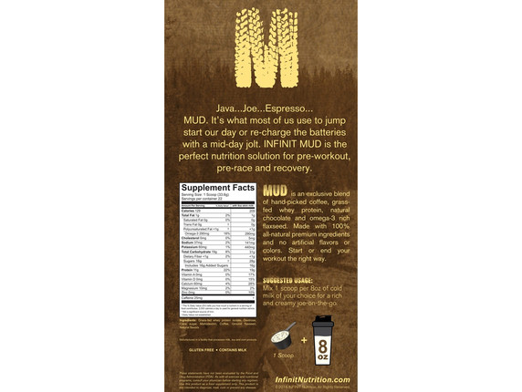 Infinit Nutrition Mud Pre Workout Meal Supplement - Double Mocha - 725g