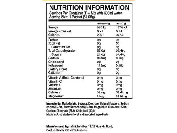 Infinit Nutrition Speed Complete Acceleration Single Serve 10 Pack - Orange