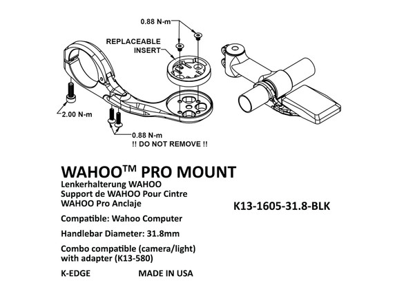 K-Edge Wahoo Max XL Mount - Black 31.8mm