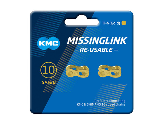KMC Missing Link 10R Speed Connector - Twin Pack - Ti-N Gold