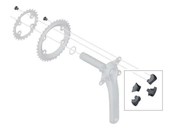 Shimano XTR M9000/M9020 Chainring Bolts and Covers