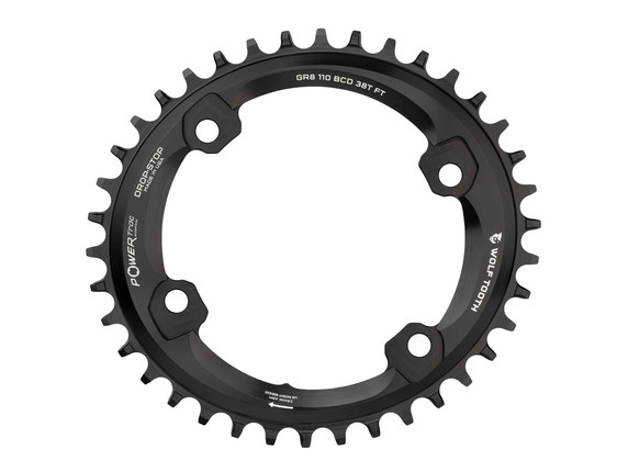 Wolf Tooth Elliptical 110 BCD Asymmetric 4-Bolt for Shimano GRX Cranks