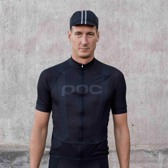 POC Mens Essential Road Logo Uranium Black Jersey