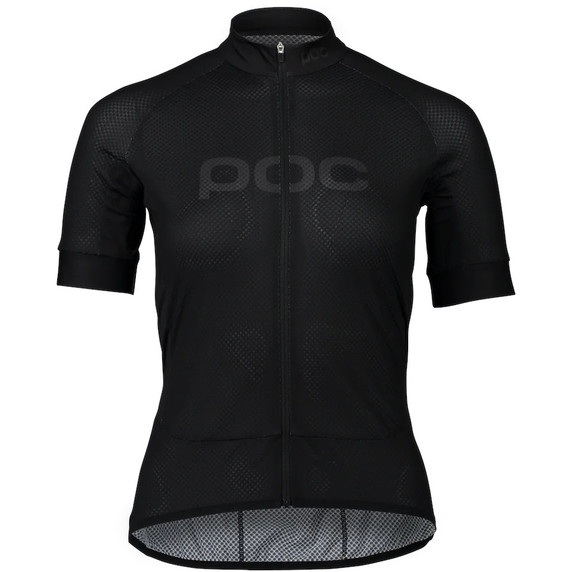 POC Womens Essential Road Logo Uranium Black Jersey