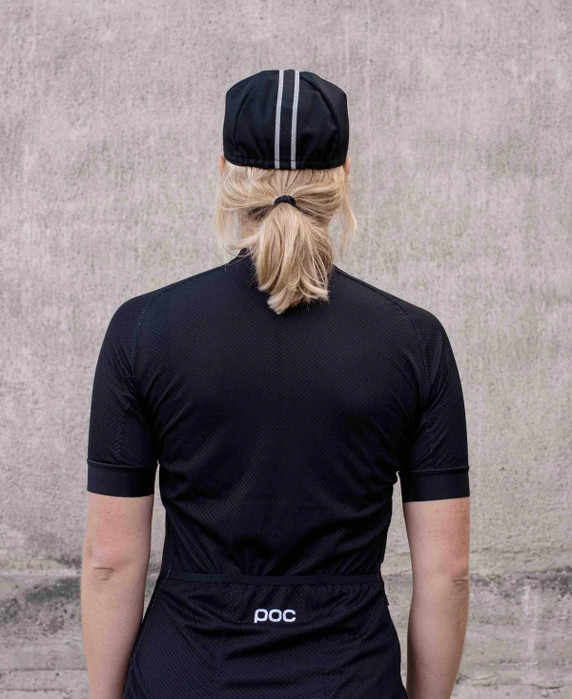 POC Womens Essential Road Logo Uranium Black Jersey