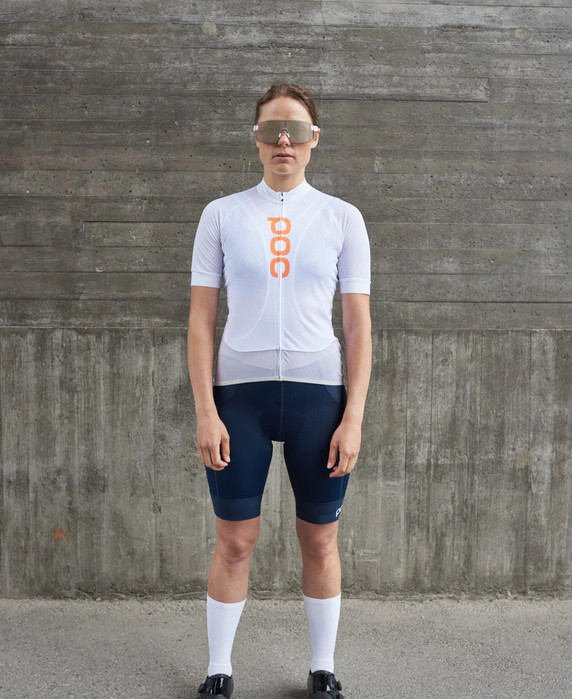 POC Womens Essential Road Logo White/Grey Jersey