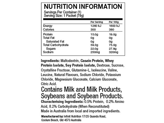 Infinit Nutrition Repair Complete Recovery Single Serve 10 Pack - Chocolate