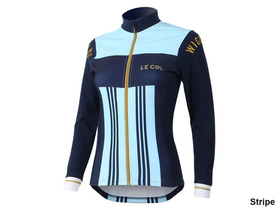 Le Col By Wiggins Womens Aqua Zero Long Sleeve Jersey - Pro Stripe X-Small